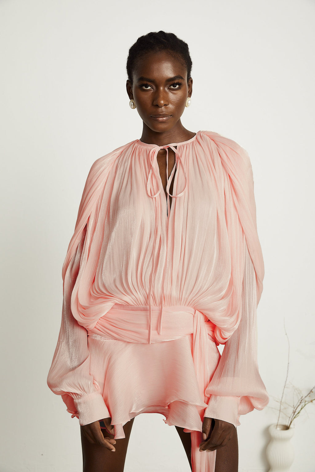 Eugénie Pinkes Mini-Kleid