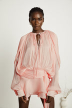 Eugénie Pinkes Mini-Kleid