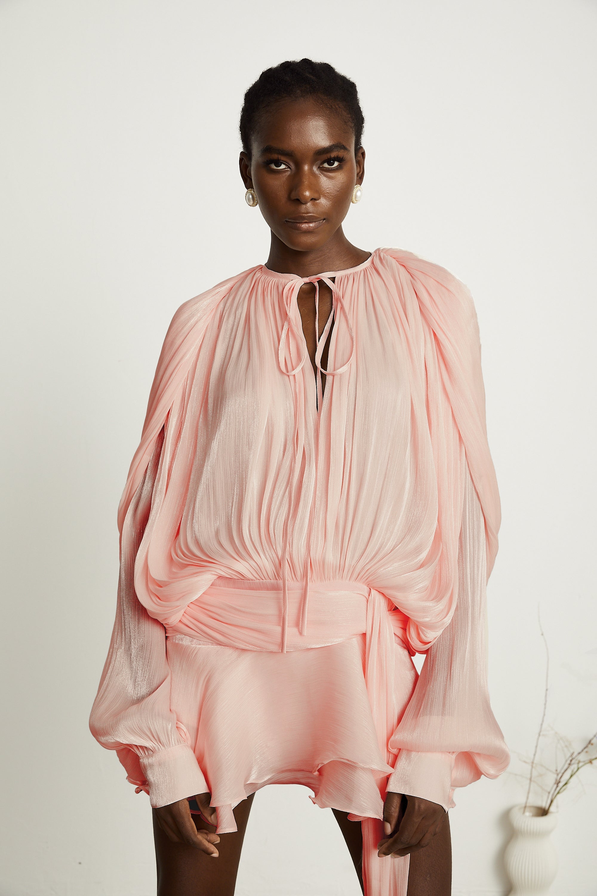 Eugénie Pinkes Mini-Kleid