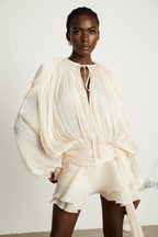 Eugénie Beiges Mini-Kleid