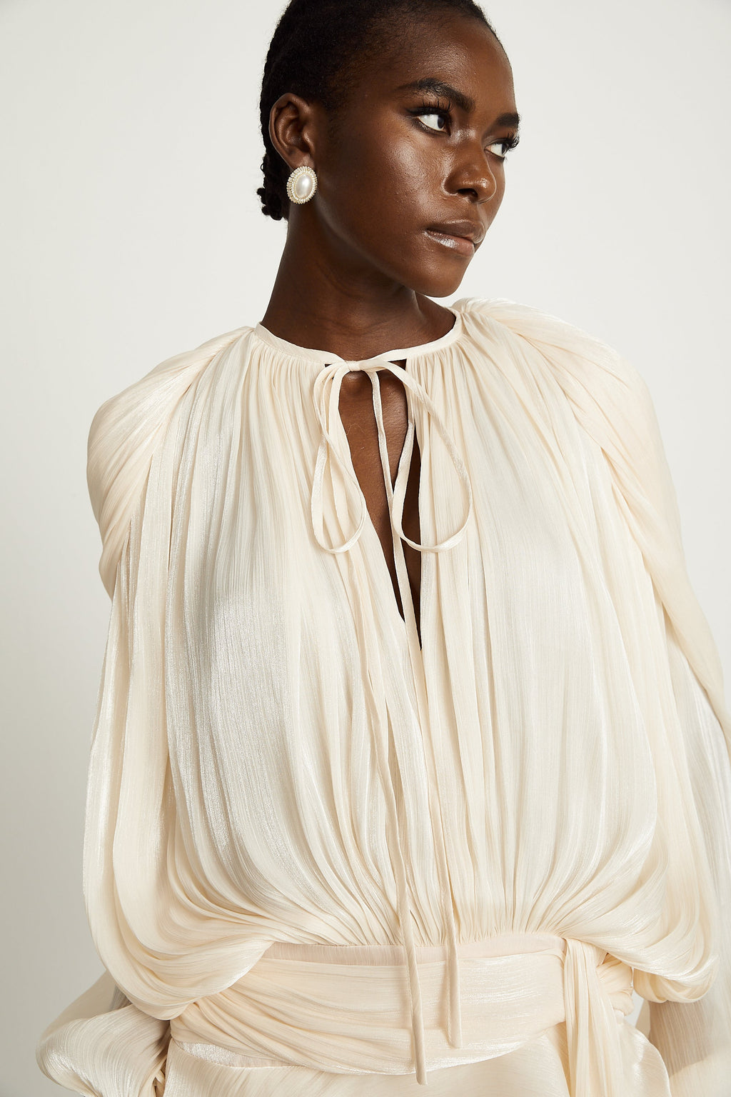 Eugénie Beiges Mini-Kleid