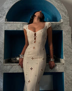 Ricamato Midi-Kleid