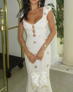 Ricamato Midi-Kleid
