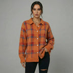 Langer Karodamen-Cardigan – Stylisch & Gemütlich