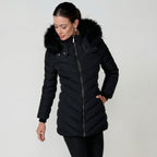 Schwarze Steppjacke – Tailliert - Warm