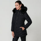 Schwarze Steppjacke – Tailliert - Warm