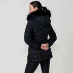 Schwarze Steppjacke – Tailliert - Warm