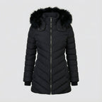 Schwarze Steppjacke – Tailliert - Warm