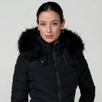 Schwarze Steppjacke – Tailliert - Warm