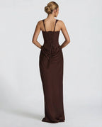 Eva Hourglass Maxi-Kleid Braun