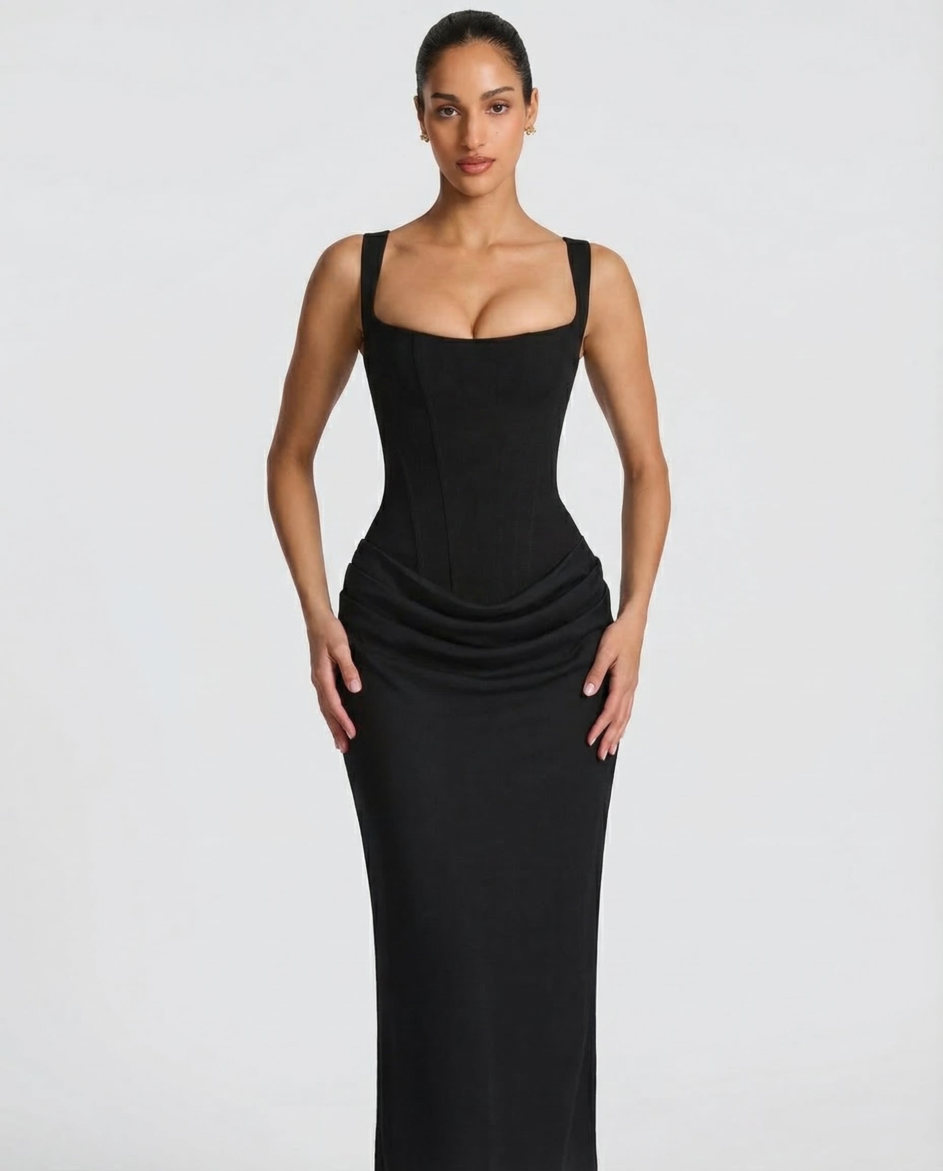 Eva Hourglass Maxi-Kleid Schwarz