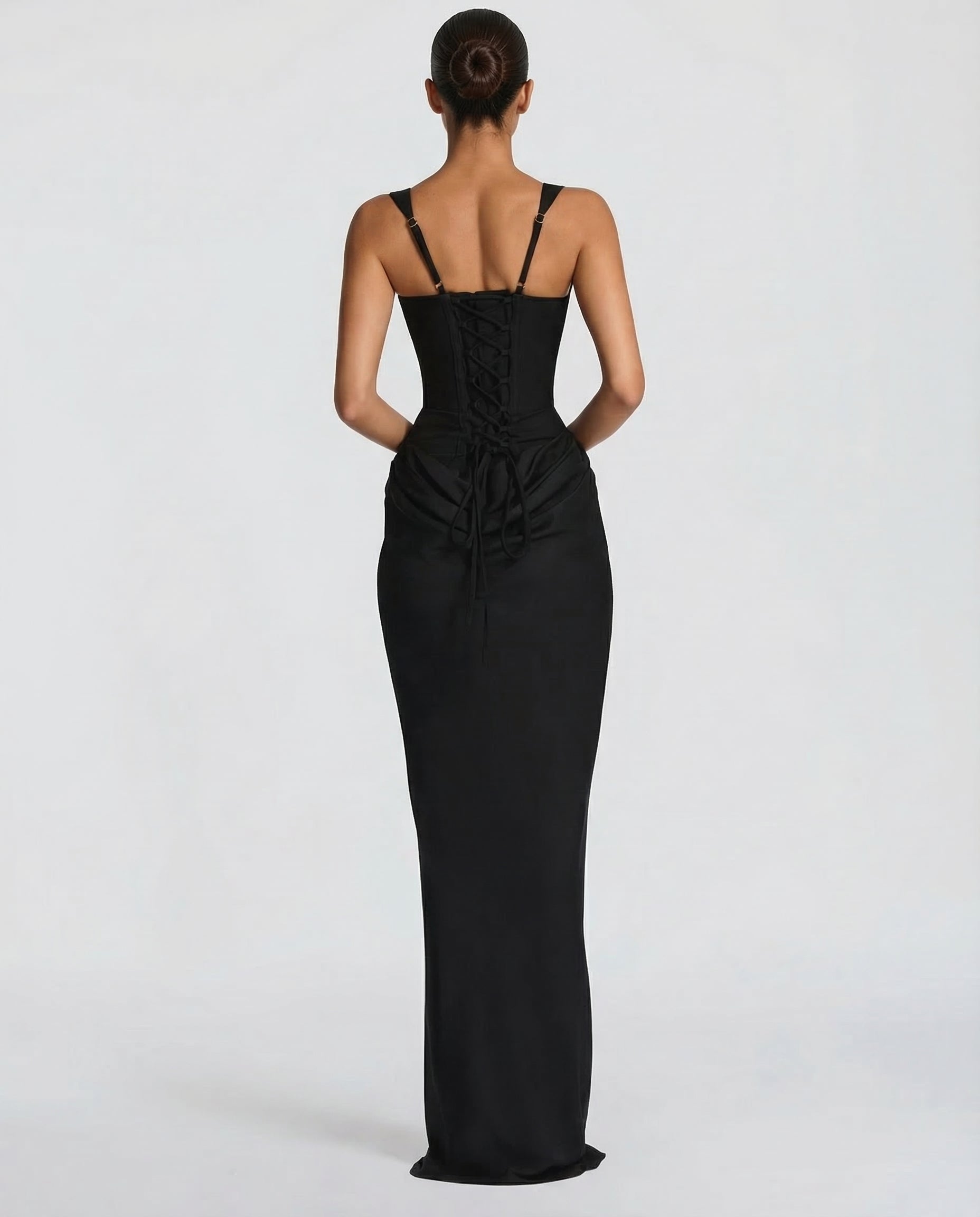 Eva Hourglass Maxi-Kleid Schwarz