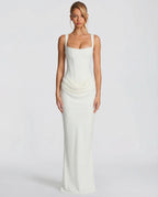 Eva Hourglass Maxi-Kleid Weiß