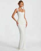 Eva Hourglass Maxi-Kleid Weiß