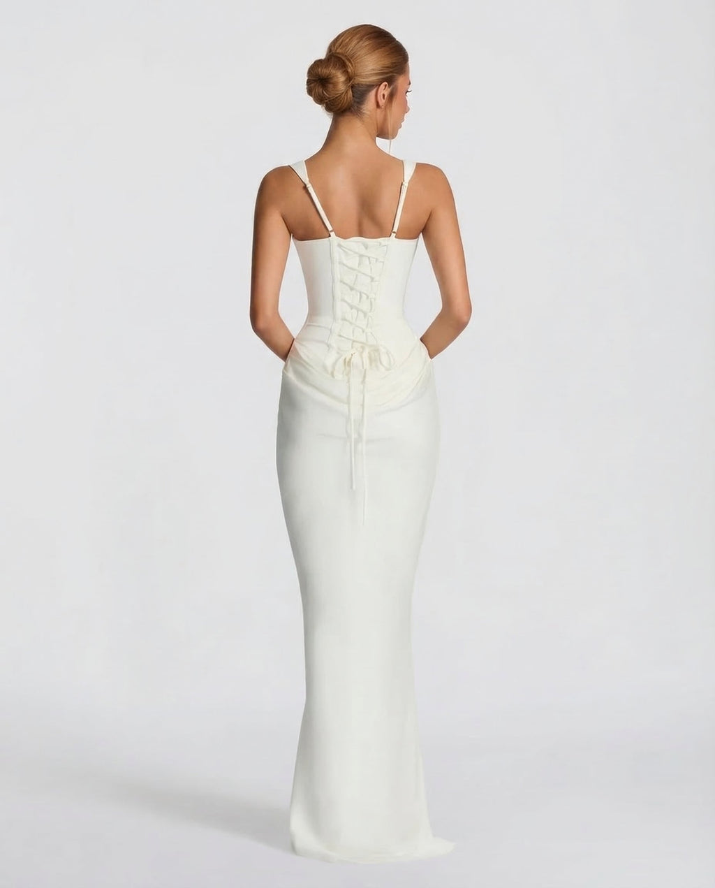 Eva Hourglass Maxi-Kleid Weiß