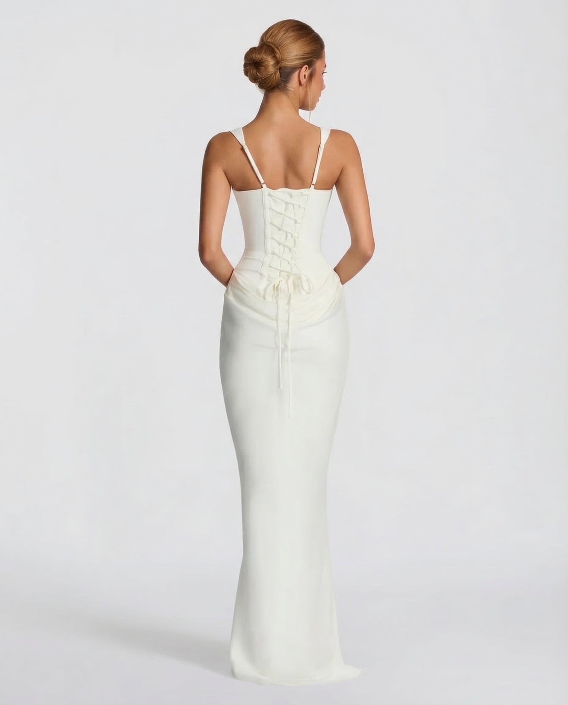 Eva Hourglass Maxi-Kleid Weiß