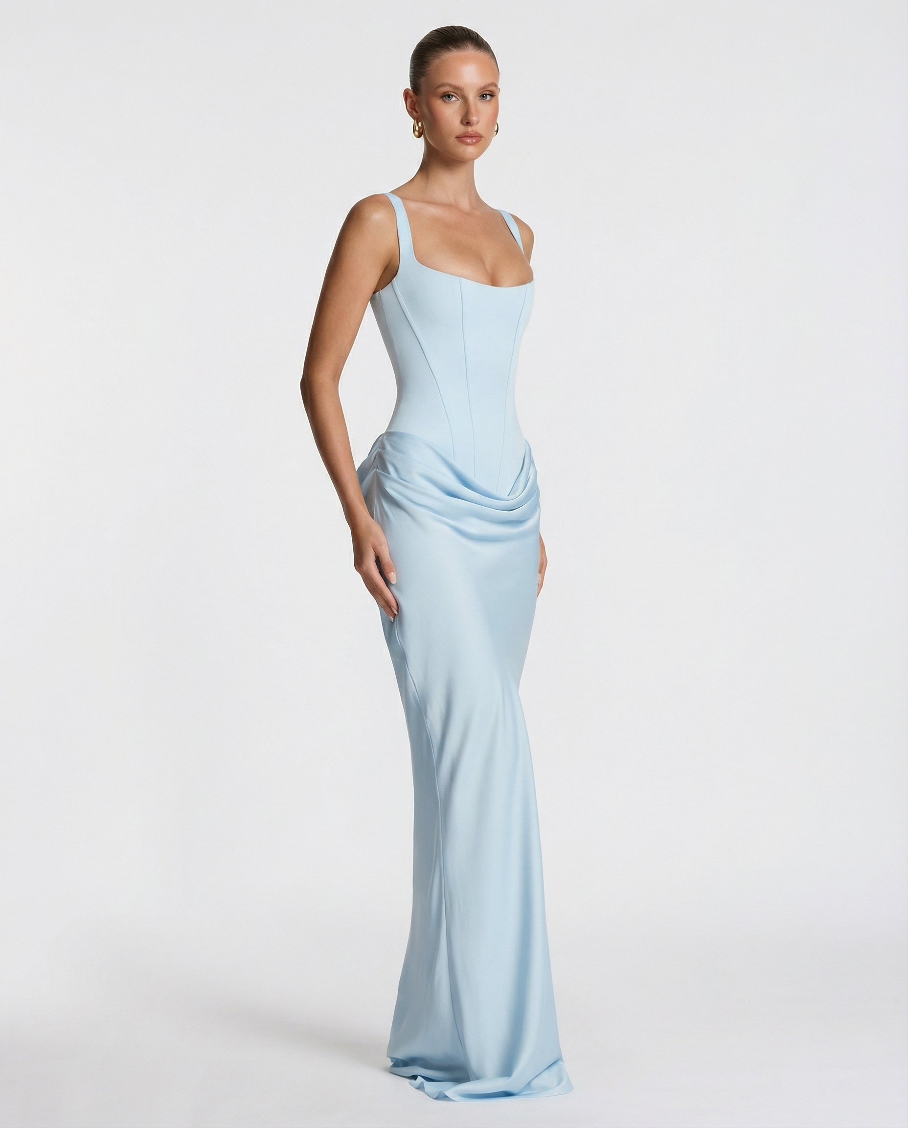 Eva Hourglass Maxi-Kleid Hellblau